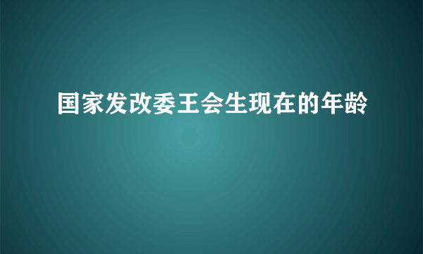 国家发改委王会生现在的年龄