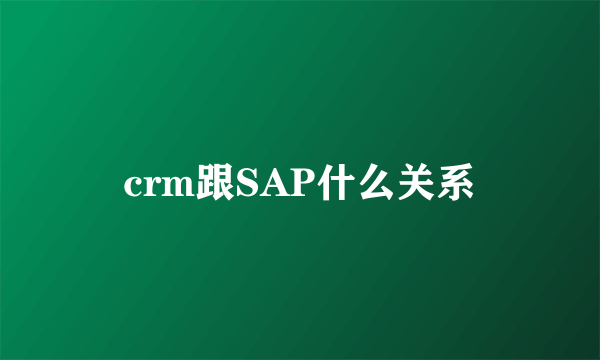 crm跟SAP什么关系