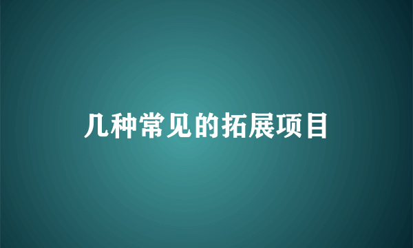 几种常见的拓展项目