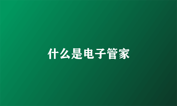 什么是电子管家