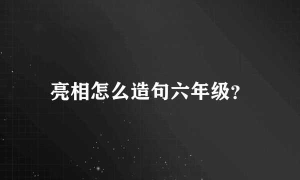 亮相怎么造句六年级？