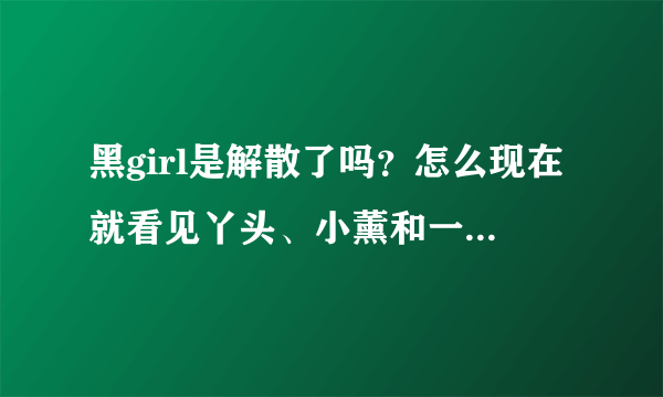 黑girl是解散了吗？怎么现在就看见丫头、小薰和一个叫庭庭的呀