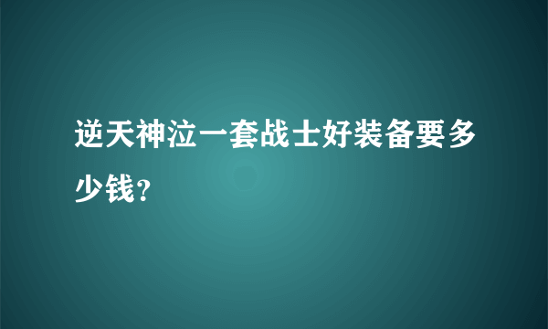 逆天神泣一套战士好装备要多少钱？