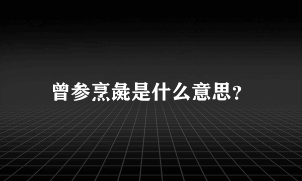 曾参烹彘是什么意思？