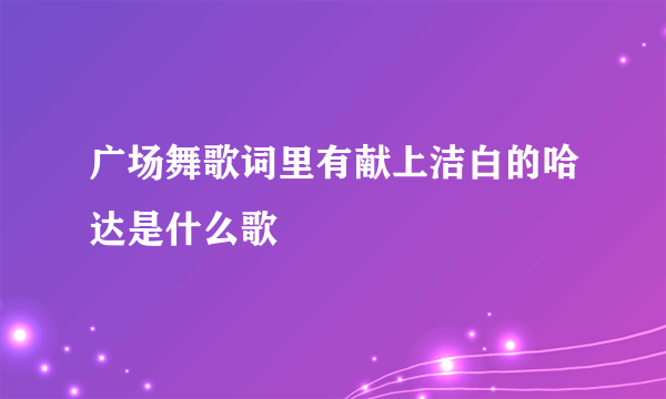 广场舞歌词里有献上洁白的哈达是什么歌