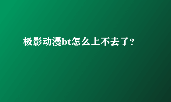 极影动漫bt怎么上不去了？