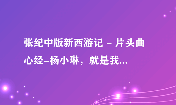 张纪中版新西游记 - 片头曲 心经-杨小琳，就是我的心啊，一叶一花啊..