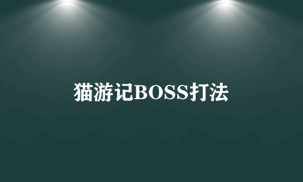 猫游记BOSS打法