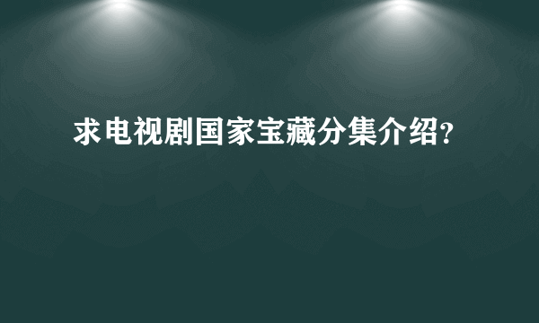 求电视剧国家宝藏分集介绍？