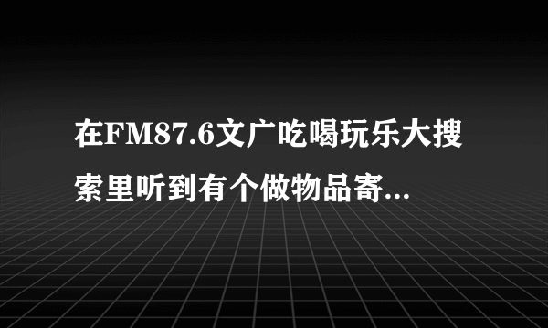 在FM87.6文广吃喝玩乐大搜索里听到有个做物品寄存的，是叫人银中贵金库么？