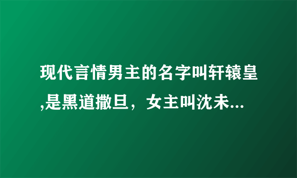 现代言情男主的名字叫轩辕皇,是黑道撒旦，女主叫沈未烟，他俩的儿子叫沈无夜