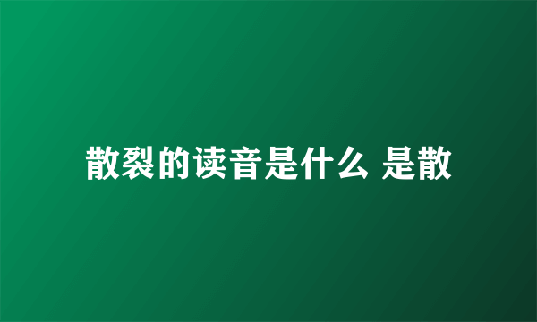 散裂的读音是什么 是散