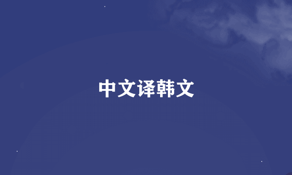 中文译韩文