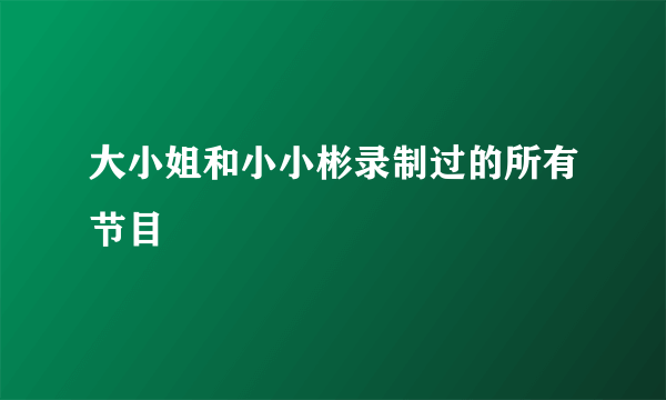 大小姐和小小彬录制过的所有节目