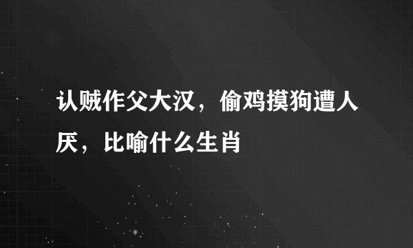 认贼作父大汉，偷鸡摸狗遭人厌，比喻什么生肖