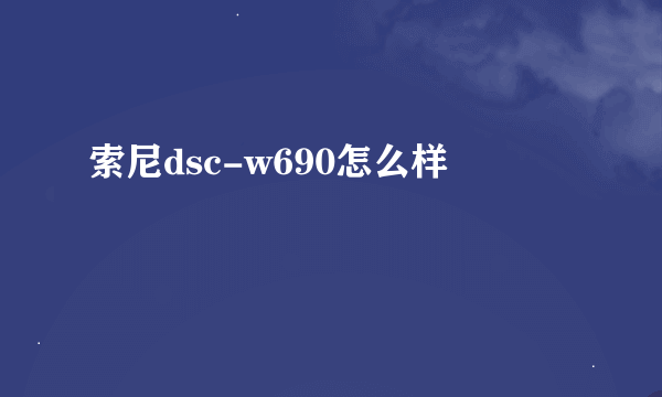 索尼dsc-w690怎么样