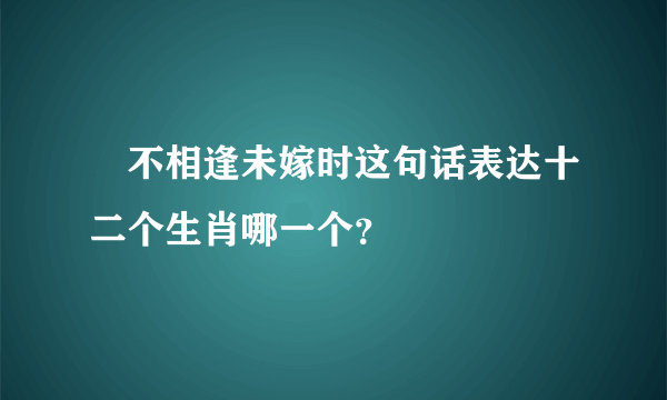 悢不相逢未嫁时这句话表达十二个生肖哪一个？