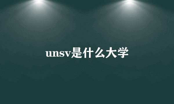 unsv是什么大学