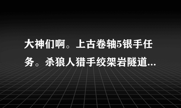 大神们啊。上古卷轴5银手任务。杀狼人猎手绞架岩隧道到底怎么进去。找一天了