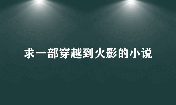 求一部穿越到火影的小说