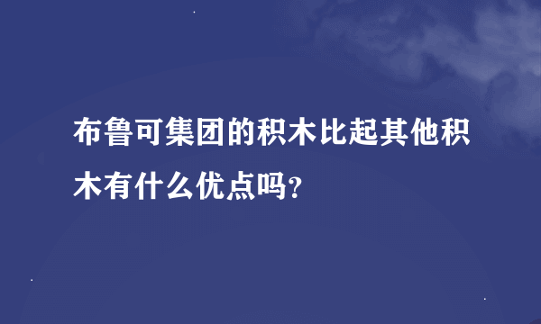 布鲁可集团的积木比起其他积木有什么优点吗？