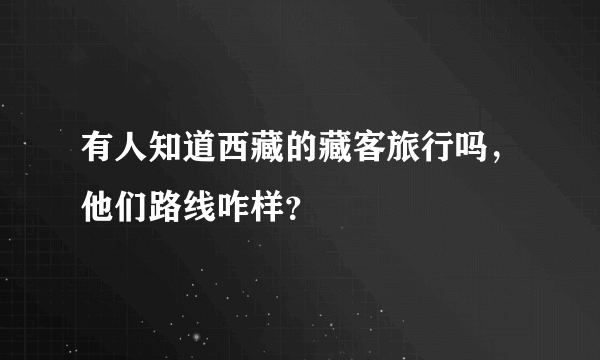 有人知道西藏的藏客旅行吗，他们路线咋样？