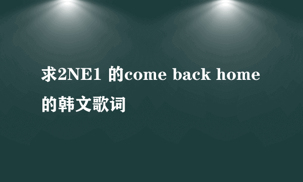 求2NE1 的come back home的韩文歌词