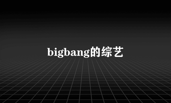 bigbang的综艺