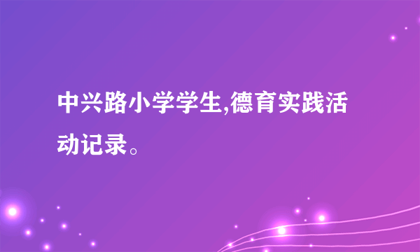 中兴路小学学生,德育实践活动记录。