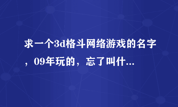 求一个3d格斗网络游戏的名字，09年玩的，忘了叫什么了，里面有李小龙的截拳道，中国的太极拳