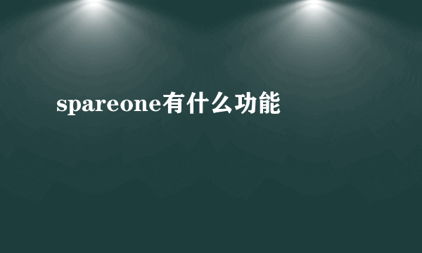 spareone有什么功能