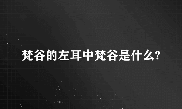 梵谷的左耳中梵谷是什么?