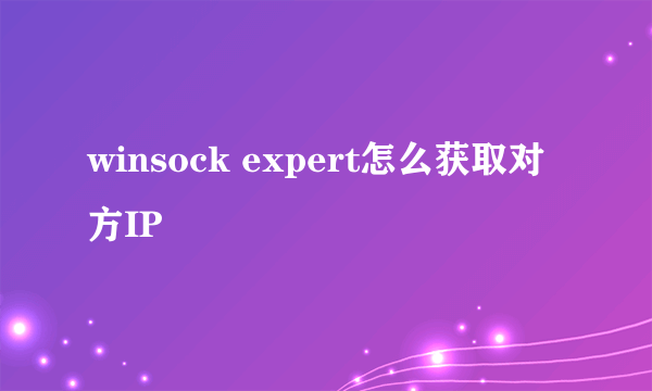 winsock expert怎么获取对方IP