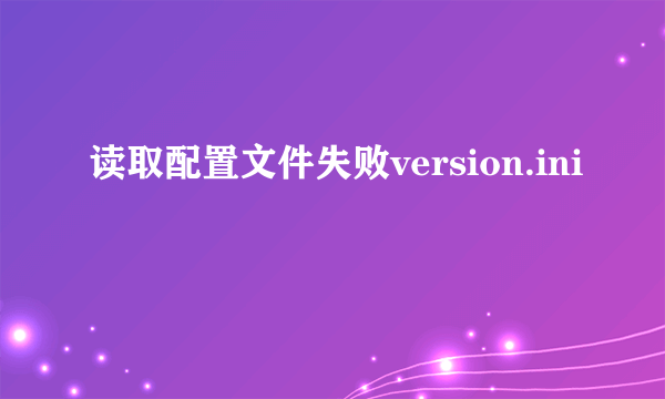 读取配置文件失败version.ini