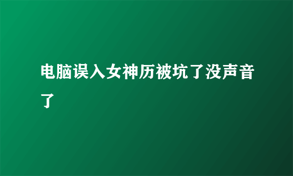 电脑误入女神历被坑了没声音了