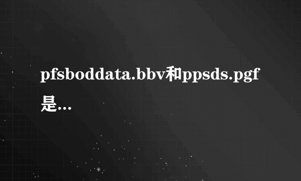 pfsboddata.bbv和ppsds.pgf是什么文件，可以删么？