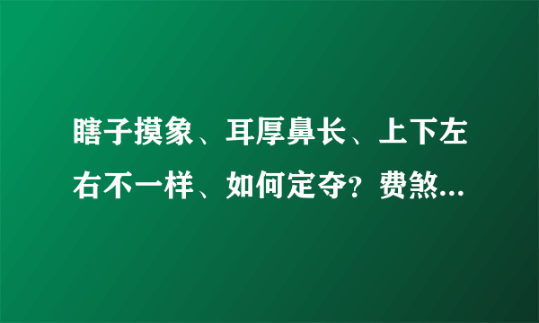 瞎子摸象、耳厚鼻长、上下左右不一样、如何定夺？费煞思量、囿於尺寸难成丈！说的是什么生肖