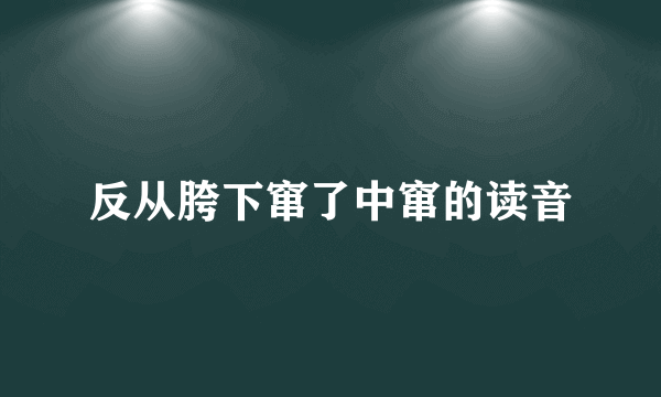 反从胯下窜了中窜的读音