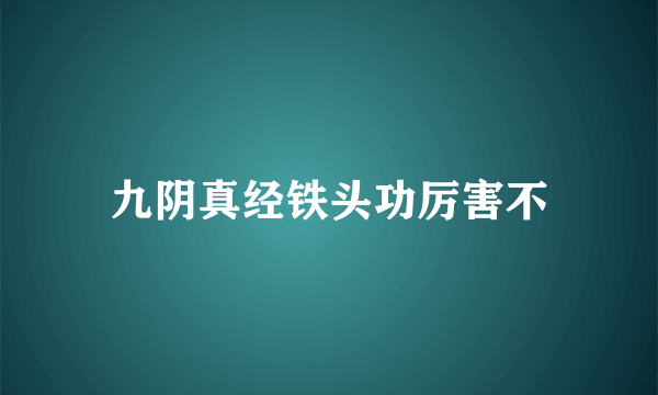 九阴真经铁头功厉害不