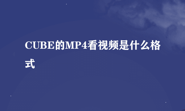 CUBE的MP4看视频是什么格式