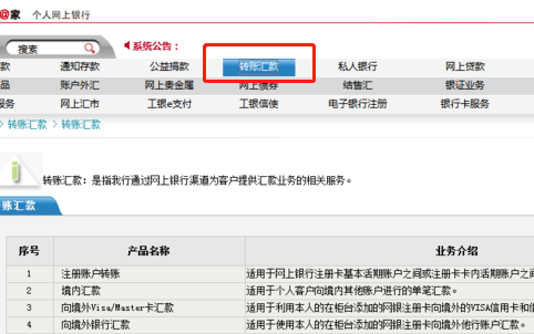工行网银怎么转账