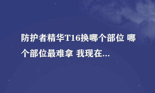 防护者精华T16换哪个部位 哪个部位最难拿 我现在有头和腿了