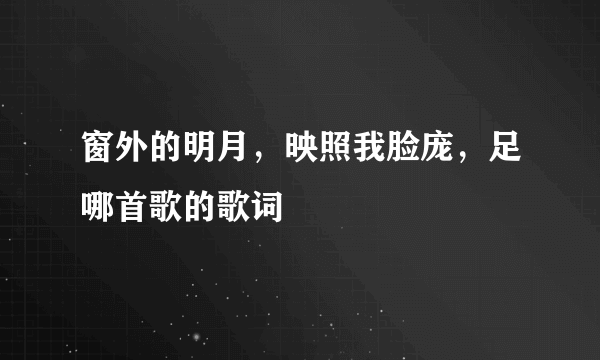 窗外的明月，映照我脸庞，足哪首歌的歌词