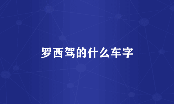 罗西驾的什么车字