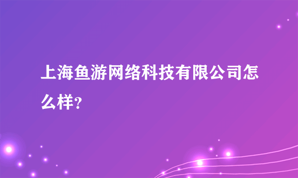 上海鱼游网络科技有限公司怎么样？