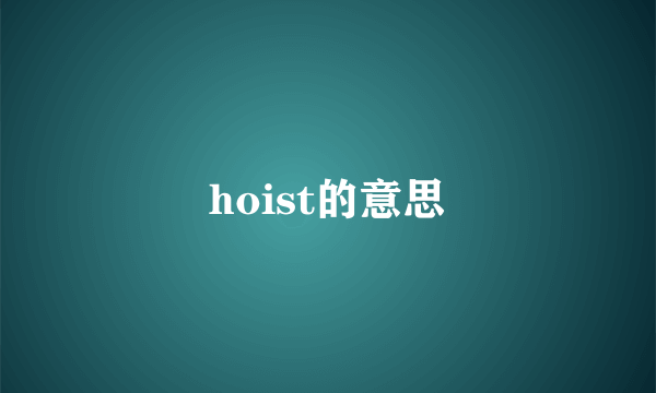 hoist的意思