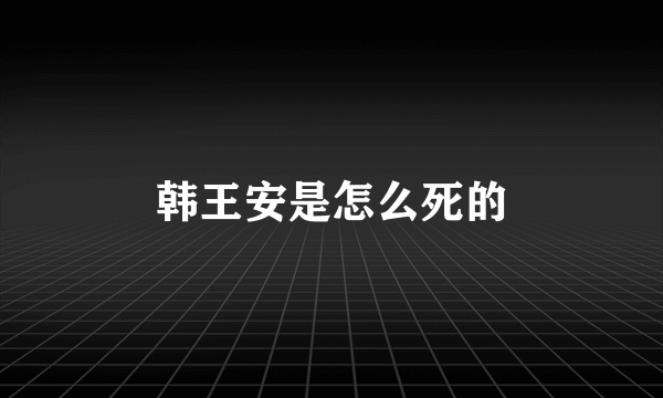 韩王安是怎么死的