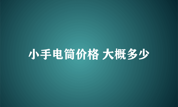 小手电筒价格 大概多少