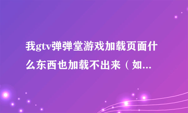 我gtv弹弹堂游戏加载页面什么东西也加载不出来（如图）各位帮帮我吧，我会追加悬赏的，跪下了！！