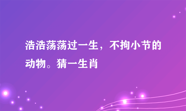 浩浩荡荡过一生，不拘小节的动物。猜一生肖